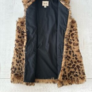 Cherokee Leopard Print Faux Fur Vest